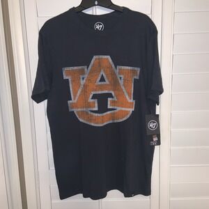 Auburn Tigers '47 Brand Blue Franklin‎ T-shirt AU Logo Size S 100% Cotton NEW